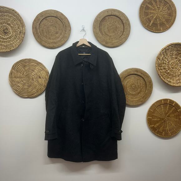 Schneiders Other - Schnieder's Salzburg Dark Gray Zip Up Button Wool Winter Coat Jacket Mens 46